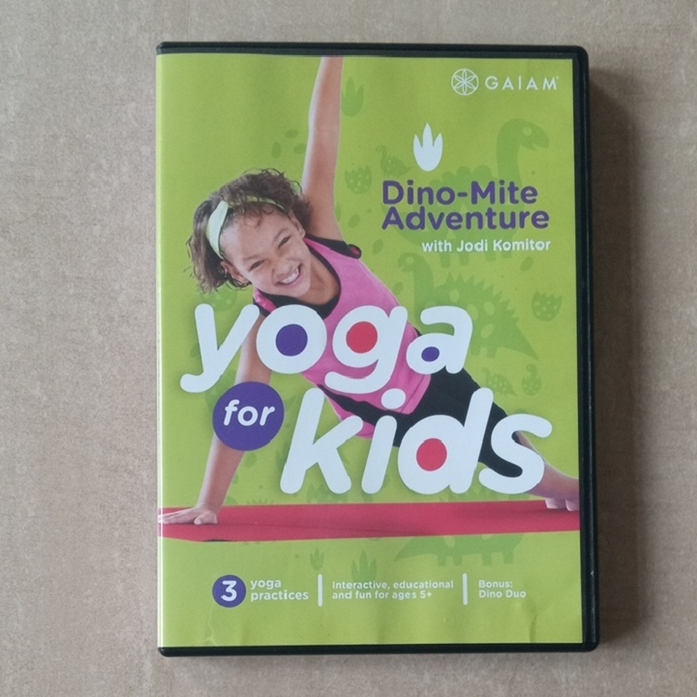 GAIAM Dino-Mite Adventure Yoga for Kids - Green and Purple